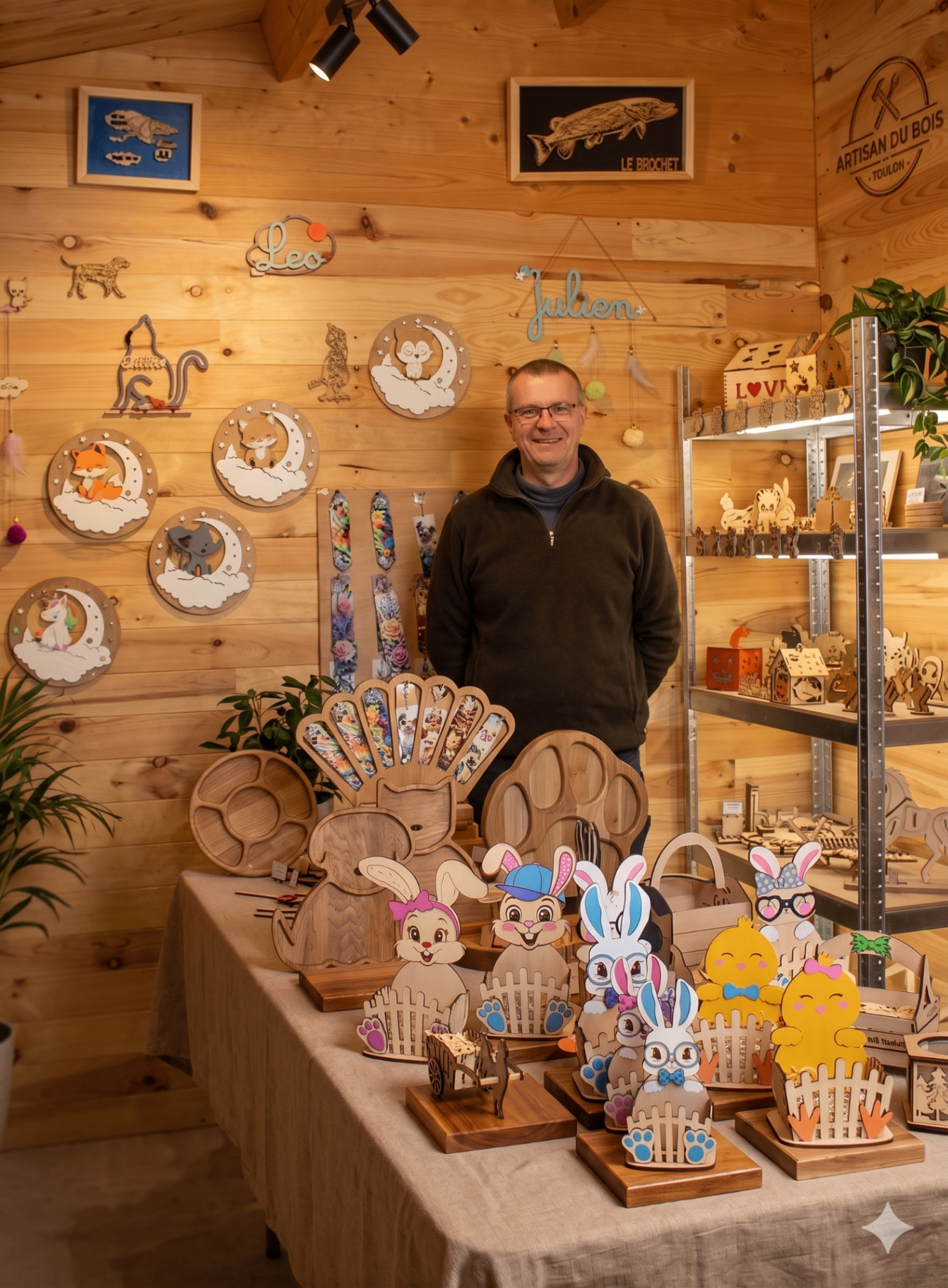 Stéphane dans son atelier de Saint-Benoît-sur-Loire